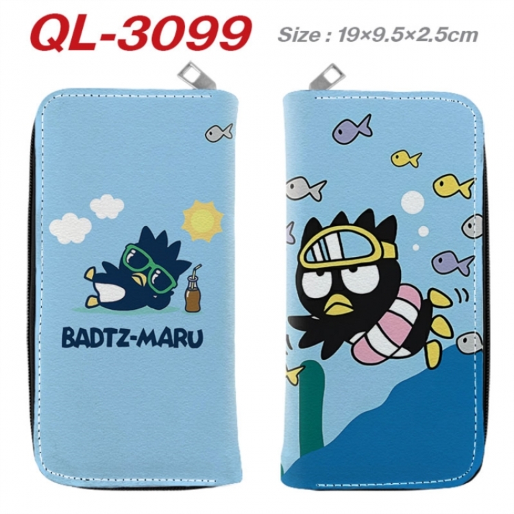 BAD BADTZ-MARU  Anime peripheral PU leather full-color long zippered wallet 19.5x9.5x2.5cm
