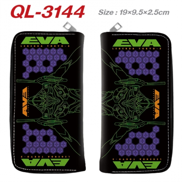 EVA  Anime peripheral PU leather full-color long zippered wallet 19.5x9.5x2.5cm