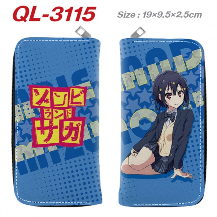 ZombieLandSaga Anime peripheral PU leather full-color long zippered wallet 19.5x9.5x2.5cm