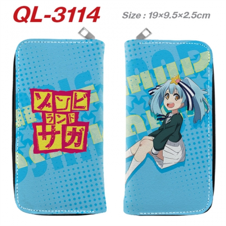 ZombieLandSaga Anime peripheral PU leather full-color long zippered wallet 19.5x9.5x2.5cm