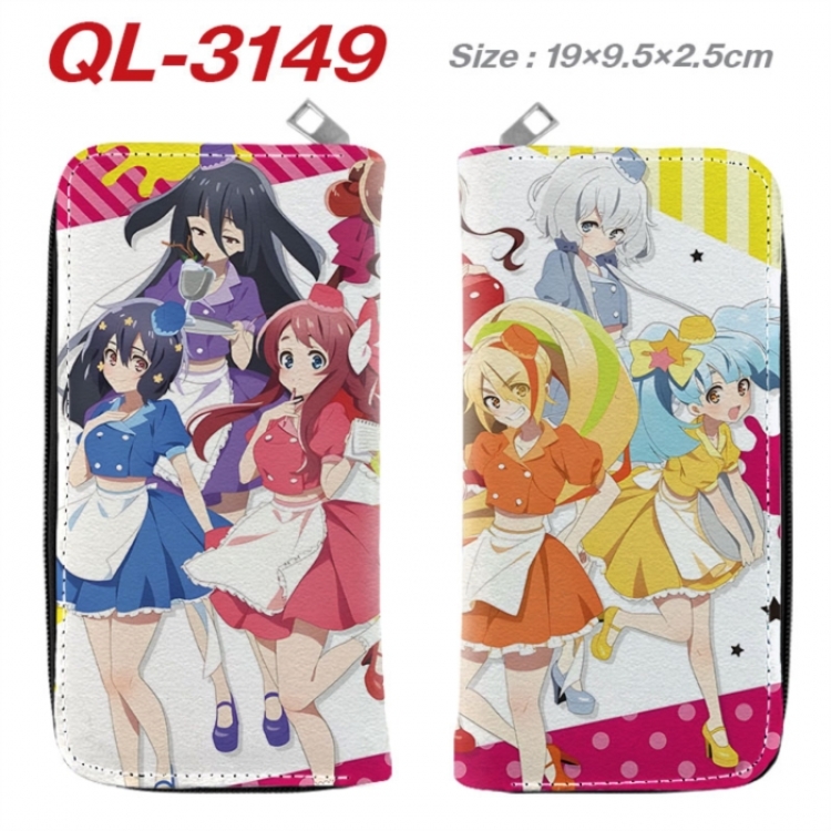 ZombieLandSaga Anime peripheral PU leather full-color long zippered wallet 19.5x9.5x2.5cm
