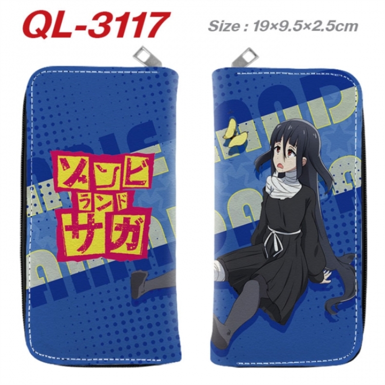 ZombieLandSaga Anime peripheral PU leather full-color long zippered wallet 19.5x9.5x2.5cm