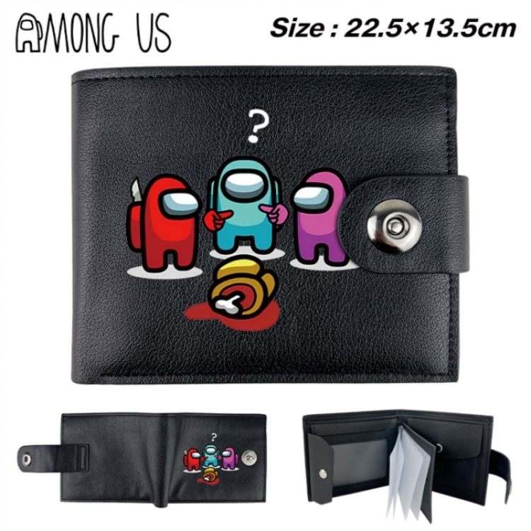 Among-us Animation snap fastener black pickup bag wallet 22.5X13.5CM