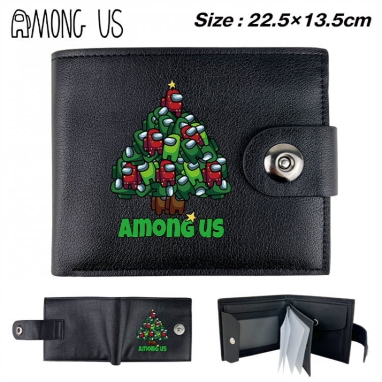 Among-us Animation snap fastener black pickup bag wallet 22.5X13.5CM