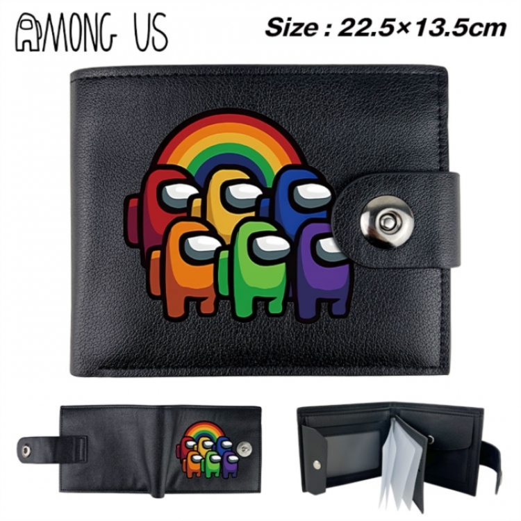 Among-us Animation snap fastener black pickup bag wallet 22.5X13.5CM