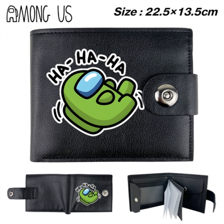 Among-us Animation snap fastener black pickup bag wallet 22.5X13.5CM