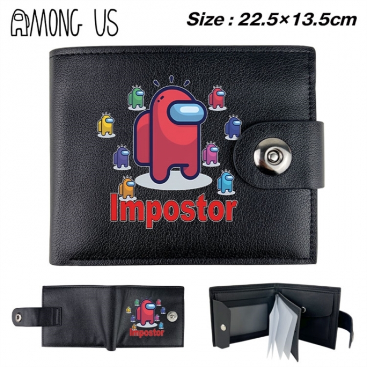 Among-us Animation snap fastener black pickup bag wallet 22.5X13.5CM