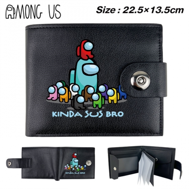 Among-us Animation snap fastener black pickup bag wallet 22.5X13.5CM