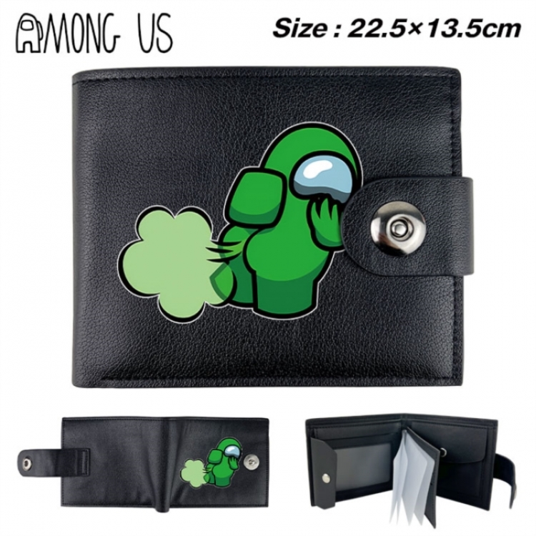 Among-us Animation snap fastener black pickup bag wallet 22.5X13.5CM
