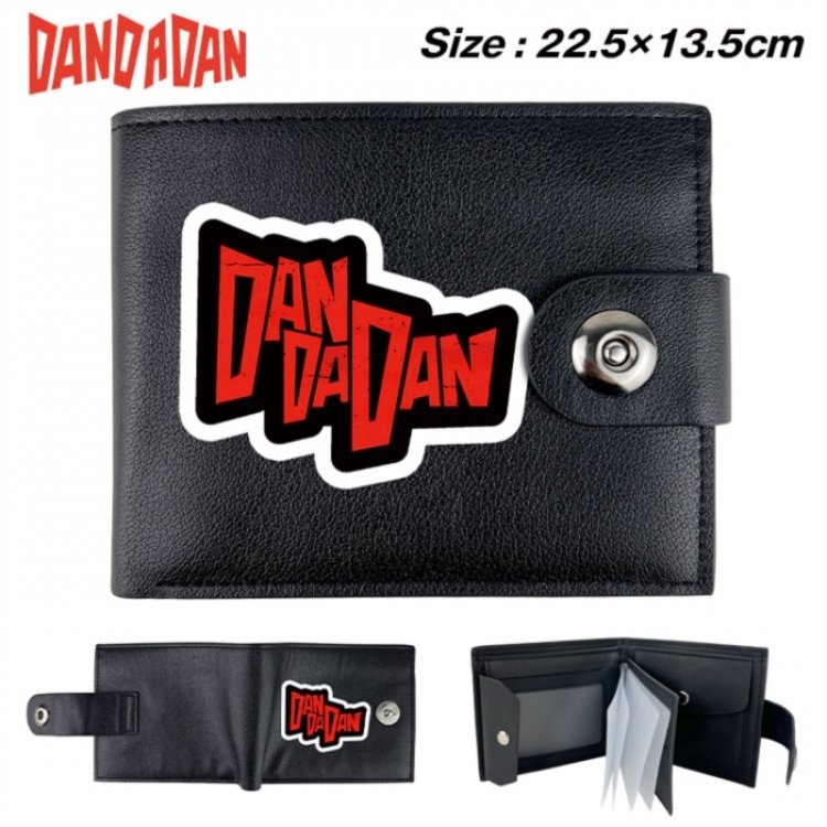Dandadan Animation snap fastener black pickup bag wallet 22.5X13.5CM