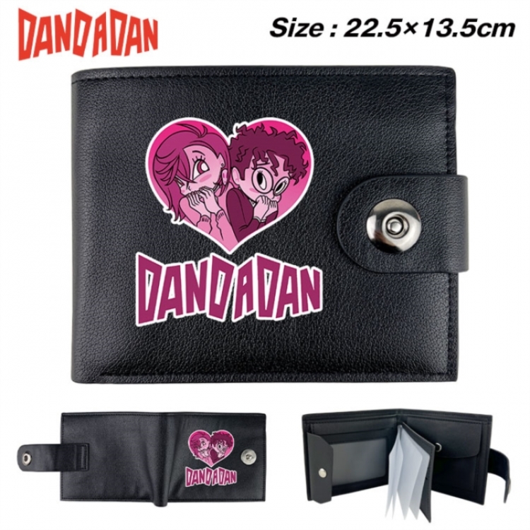 Dandadan Animation snap fastener black pickup bag wallet 22.5X13.5CM