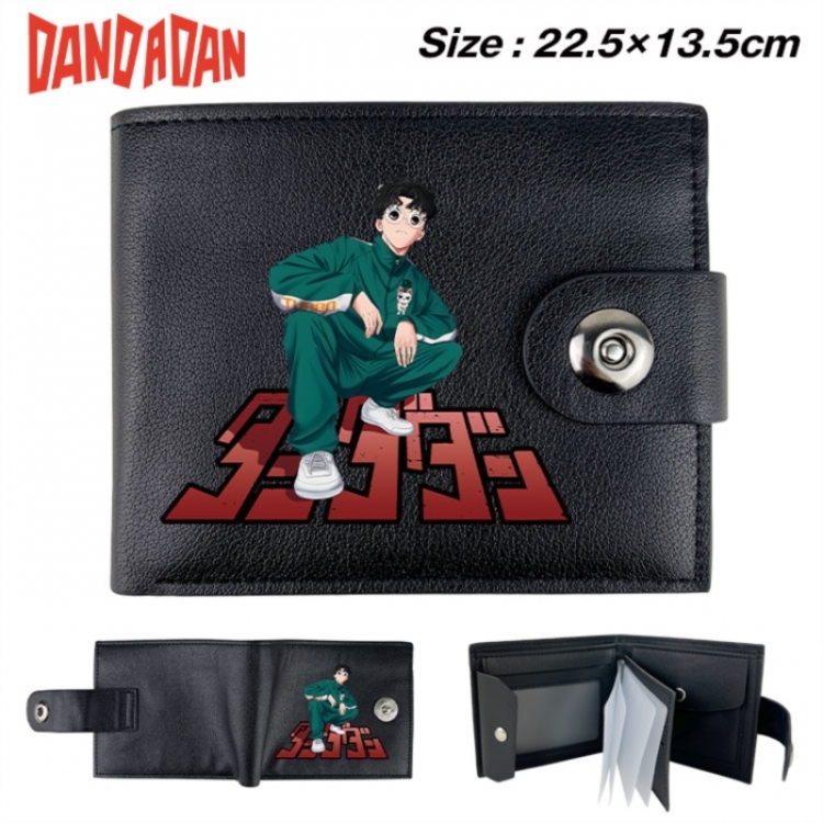 Dandadan Animation snap fastener black pickup bag wallet 22.5X13.5CM
