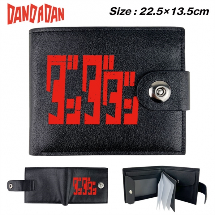 Dandadan Animation snap fastener black pickup bag wallet 22.5X13.5CM