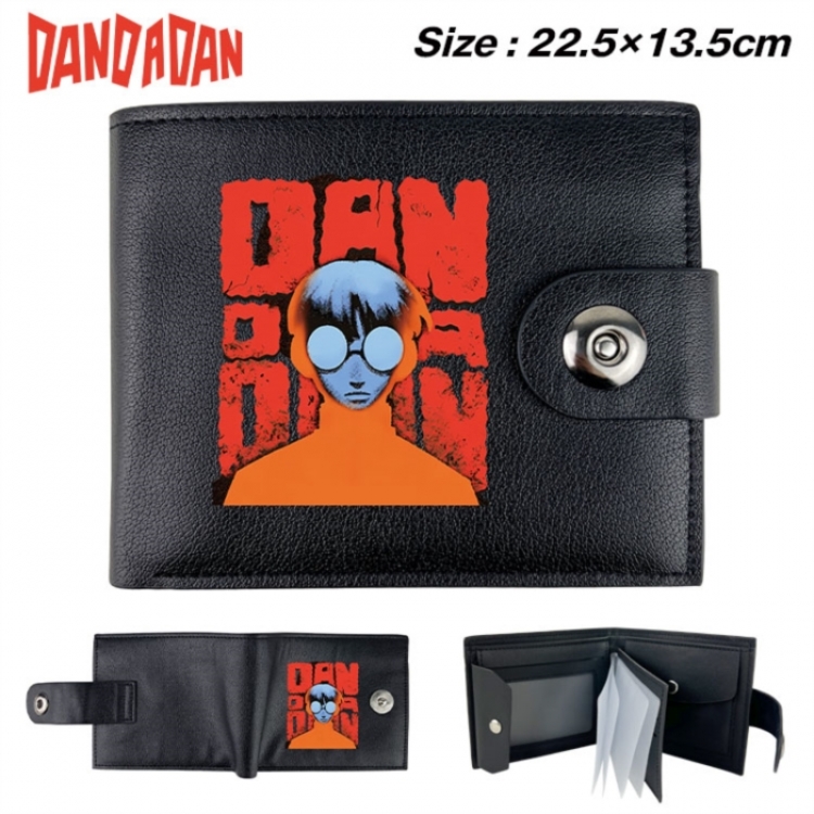 Dandadan Animation snap fastener black pickup bag wallet 22.5X13.5CM
