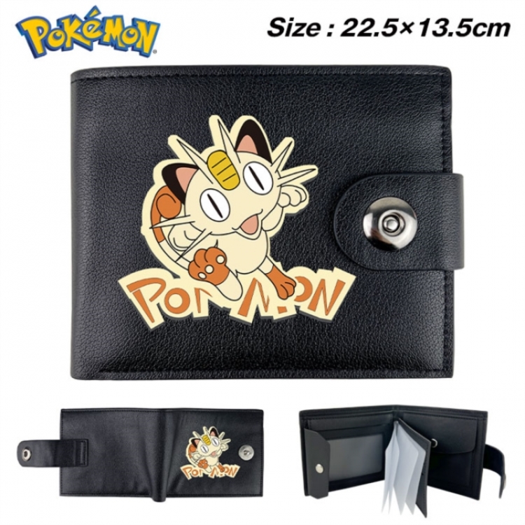 Pokemon Animation snap fastener black pickup bag wallet 22.5X13.5CM