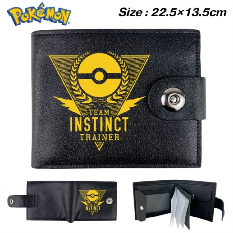 Pokemon Animation snap fastener black pickup bag wallet 22.5X13.5CM
