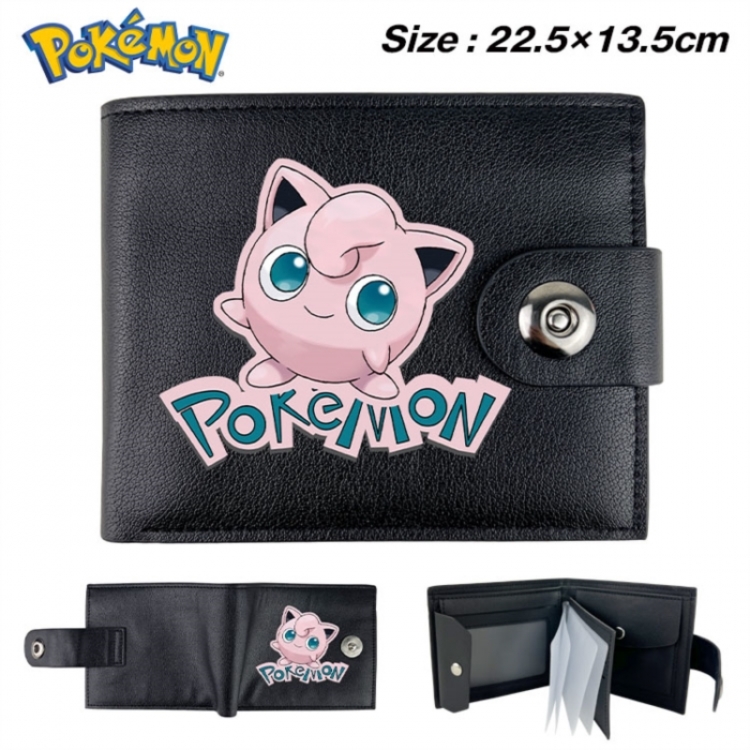 Pokemon Animation snap fastener black pickup bag wallet 22.5X13.5CM