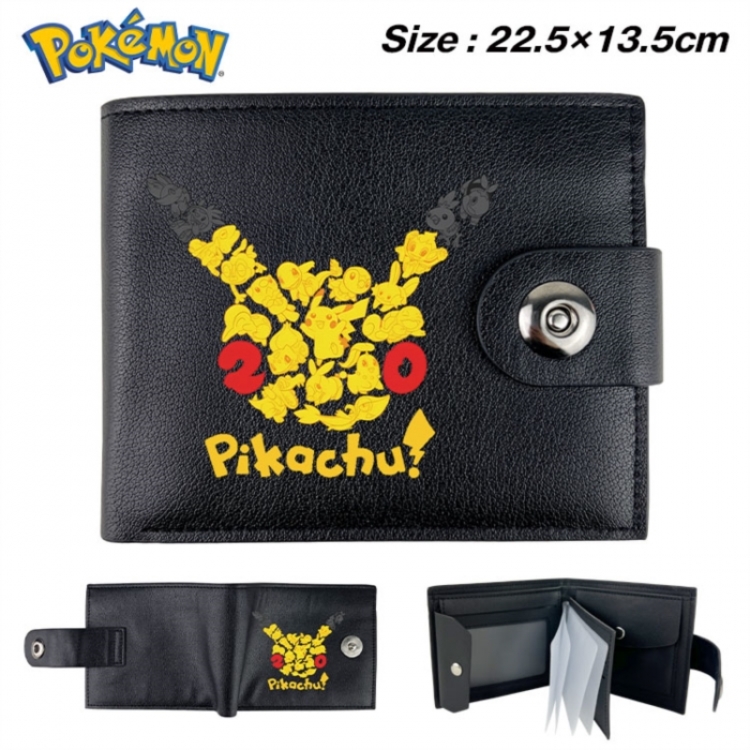 Pokemon Animation snap fastener black pickup bag wallet 22.5X13.5CM