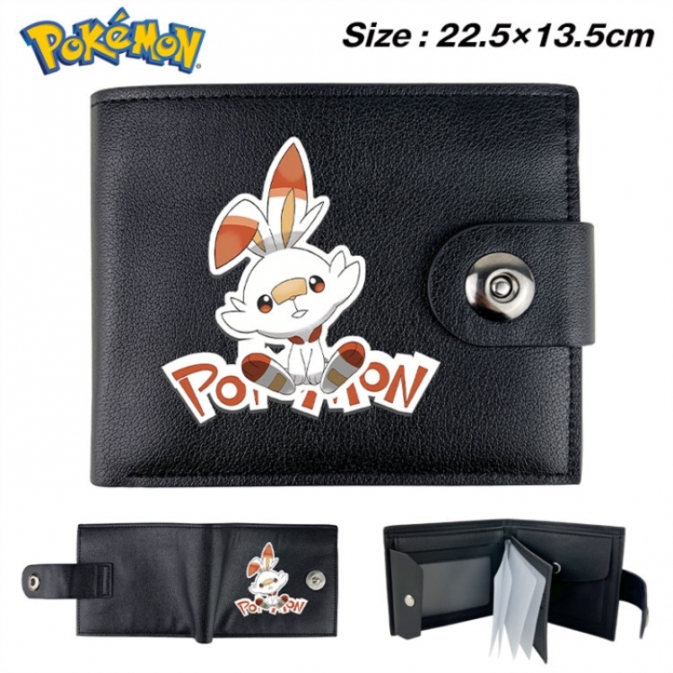 Pokemon Animation snap fastener black pickup bag wallet 22.5X13.5CM