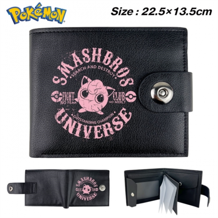 Pokemon Animation snap fastener black pickup bag wallet 22.5X13.5CM
