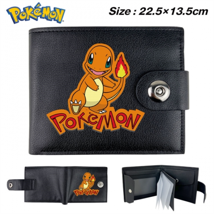 Pokemon Animation snap fastener black pickup bag wallet 22.5X13.5CM