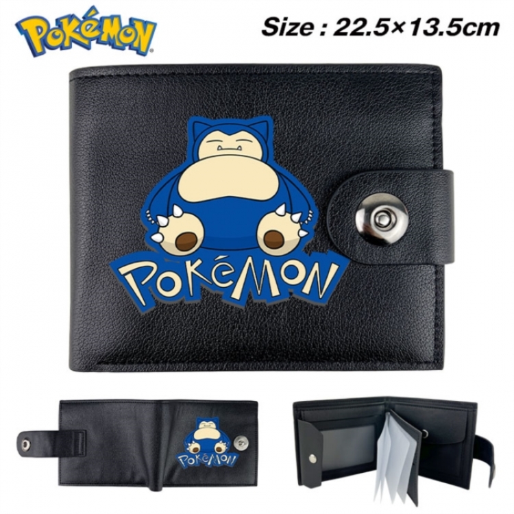 Pokemon Animation snap fastener black pickup bag wallet 22.5X13.5CM