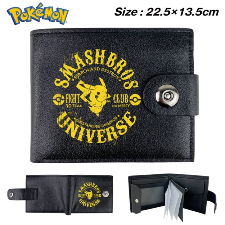 Pokemon Animation snap fastener black pickup bag wallet 22.5X13.5CM