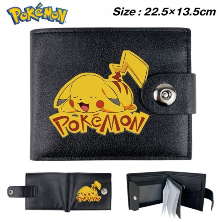 Pokemon Animation snap fastener black pickup bag wallet 22.5X13.5CM
