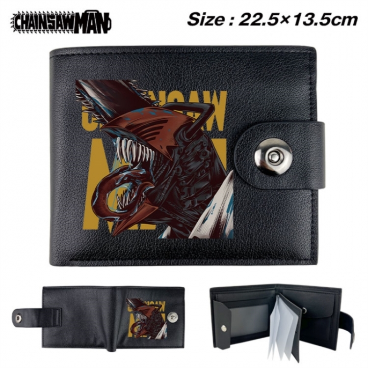 Chainsaw man Animation snap fastener black pickup bag wallet 22.5X13.5CM