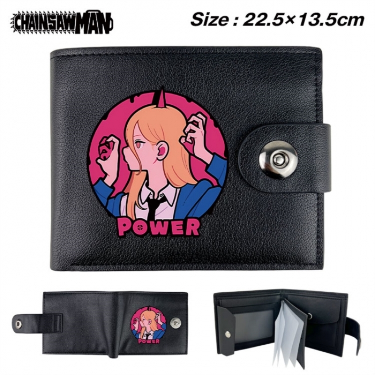 Chainsaw man Animation snap fastener black pickup bag wallet 22.5X13.5CM