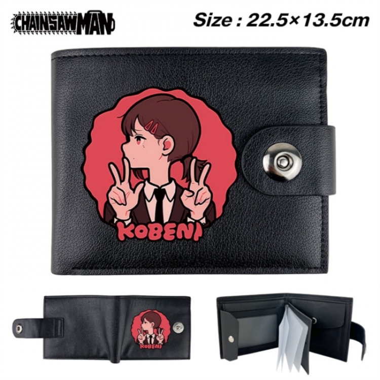Chainsaw man Animation snap fastener black pickup bag wallet 22.5X13.5CM