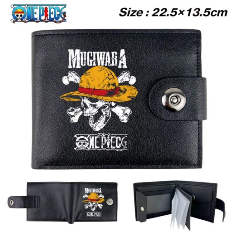 One Piece Animation snap fastener black pickup bag wallet 22.5X13.5CM