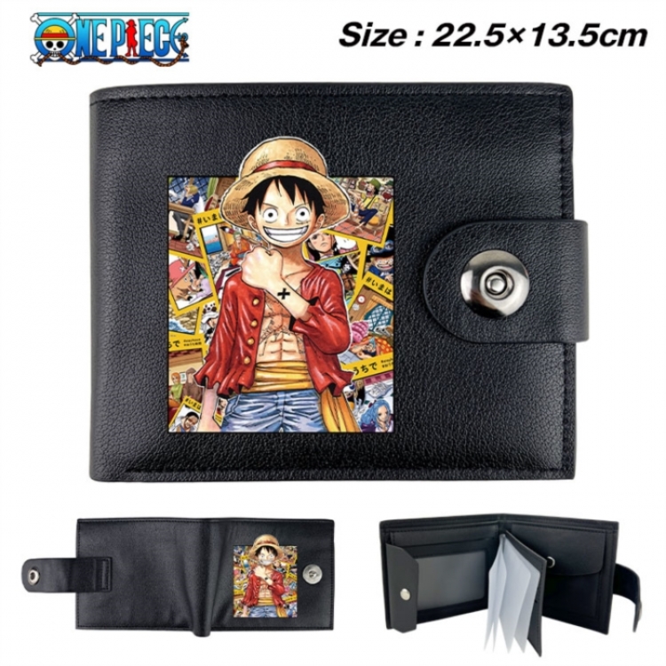One Piece Animation snap fastener black pickup bag wallet 22.5X13.5CM