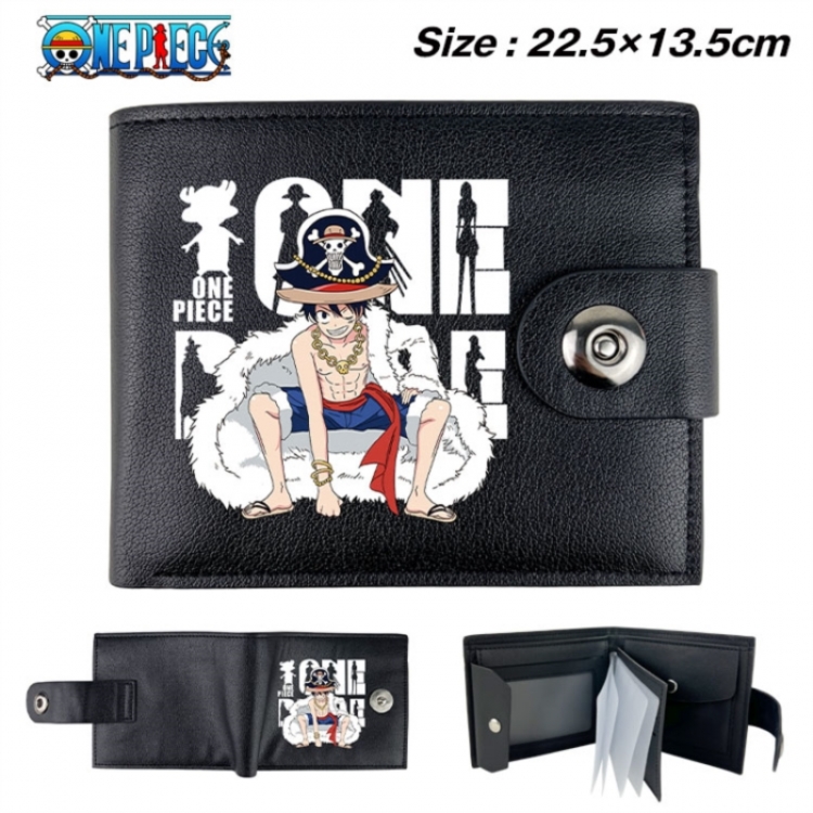 One Piece Animation snap fastener black pickup bag wallet 22.5X13.5CM