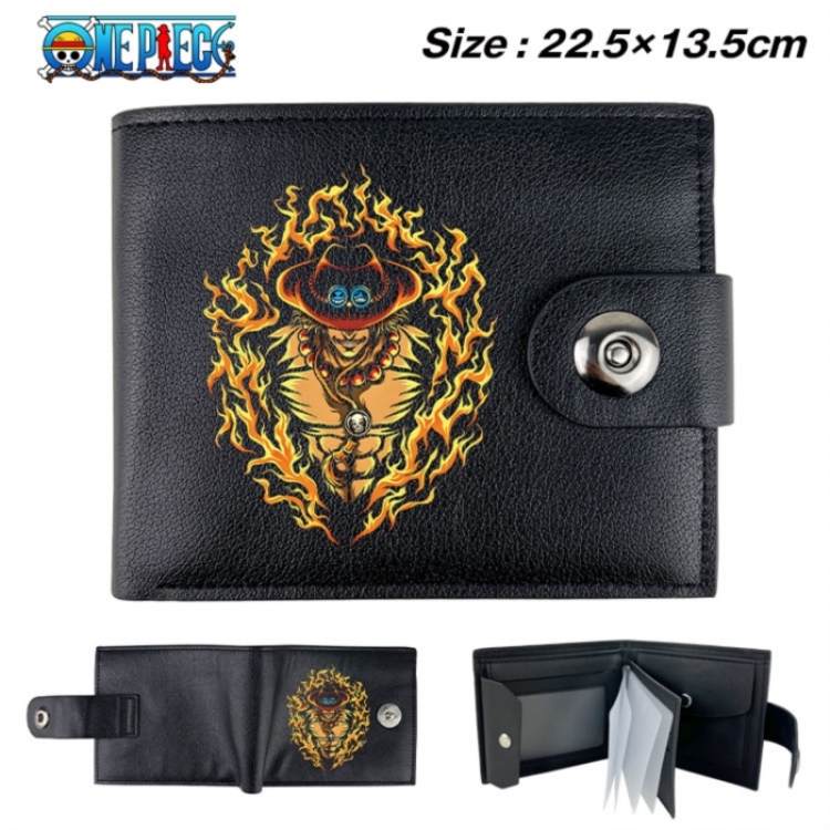 One Piece Animation snap fastener black pickup bag wallet 22.5X13.5CM