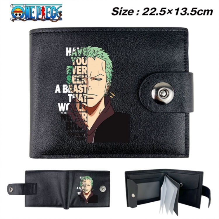 One Piece Animation snap fastener black pickup bag wallet 22.5X13.5CM