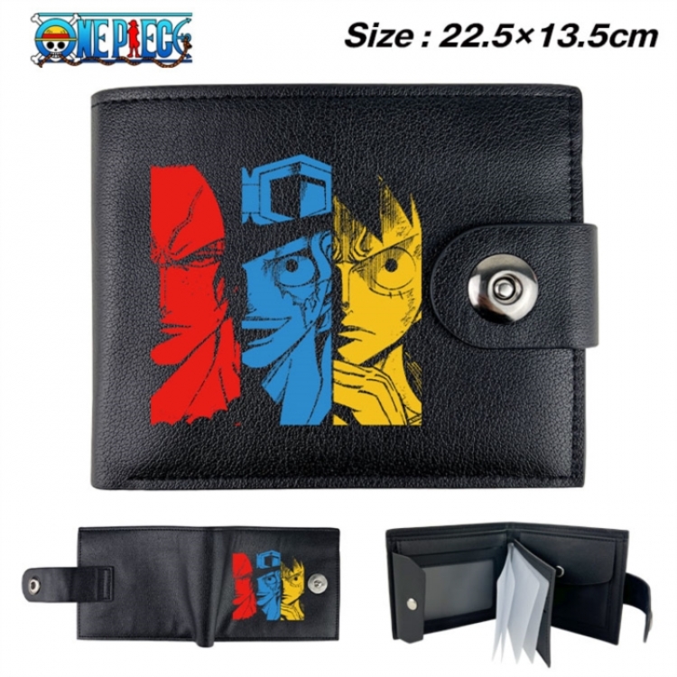 One Piece Animation snap fastener black pickup bag wallet 22.5X13.5CM