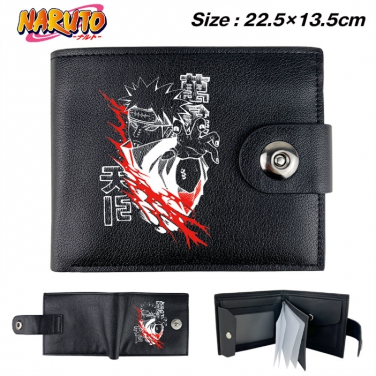 Naruto  Animation snap fastener black pickup bag wallet 22.5X13.5CM