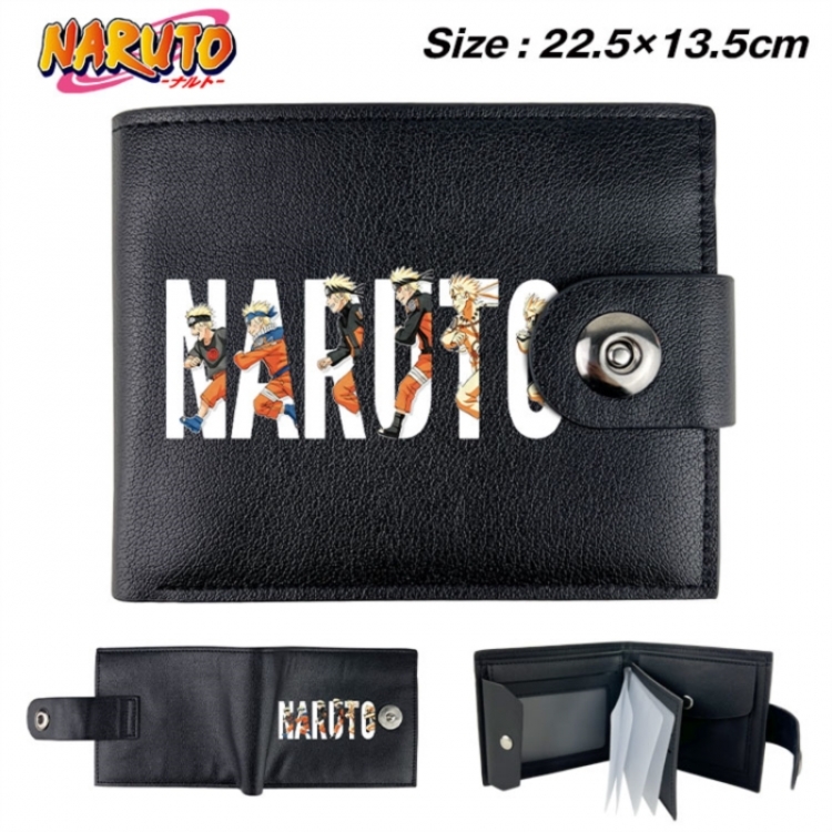 Naruto  Animation snap fastener black pickup bag wallet 22.5X13.5CM