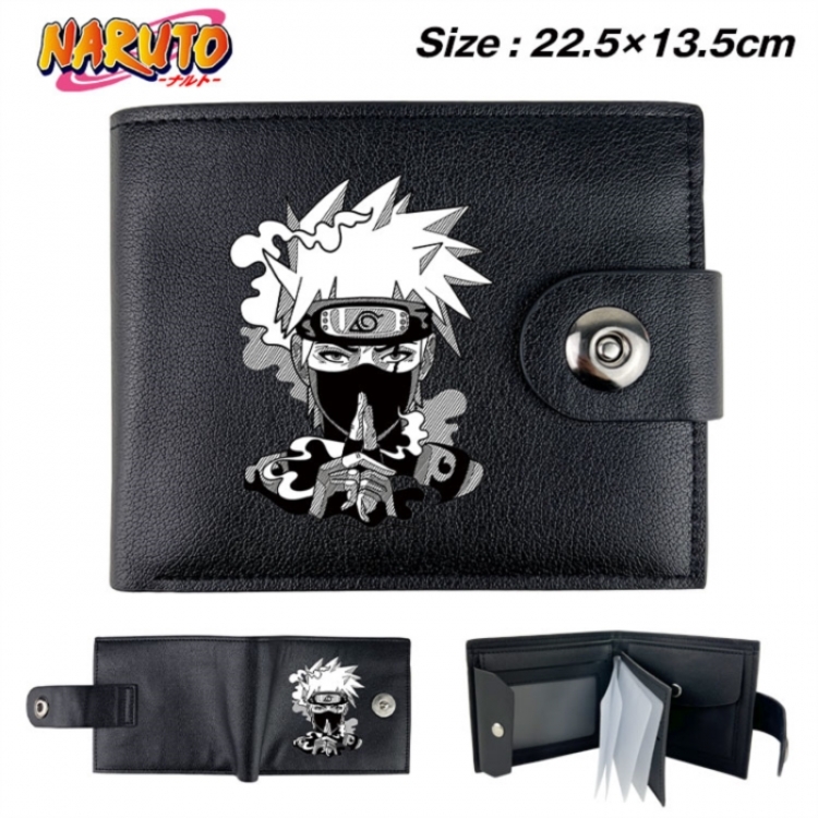 Naruto  Animation snap fastener black pickup bag wallet 22.5X13.5CM