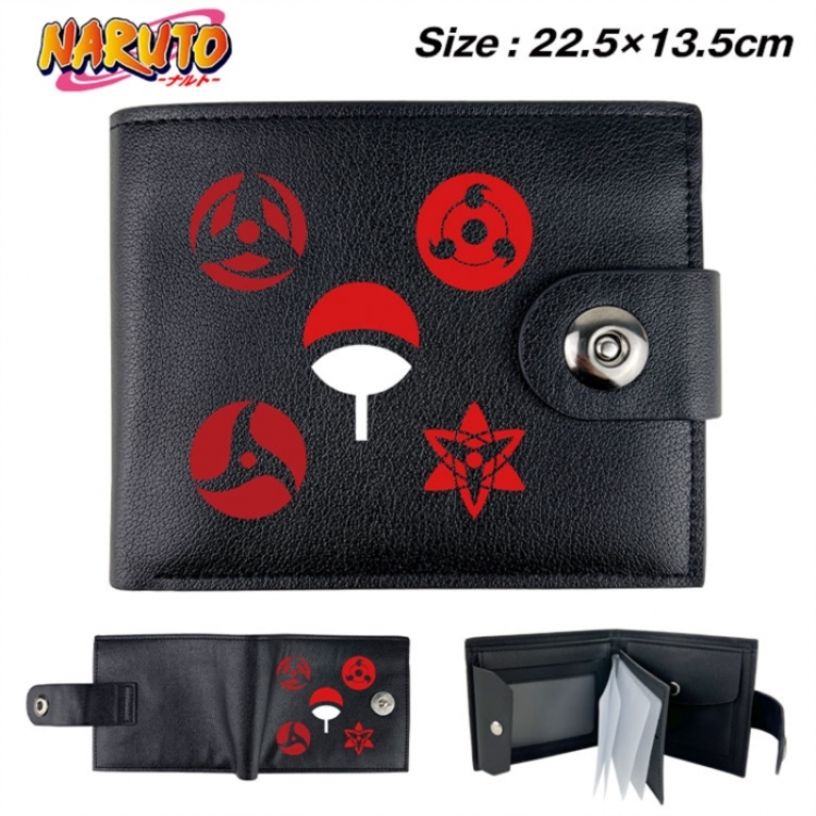 Naruto  Animation snap fastener black pickup bag wallet 22.5X13.5CM