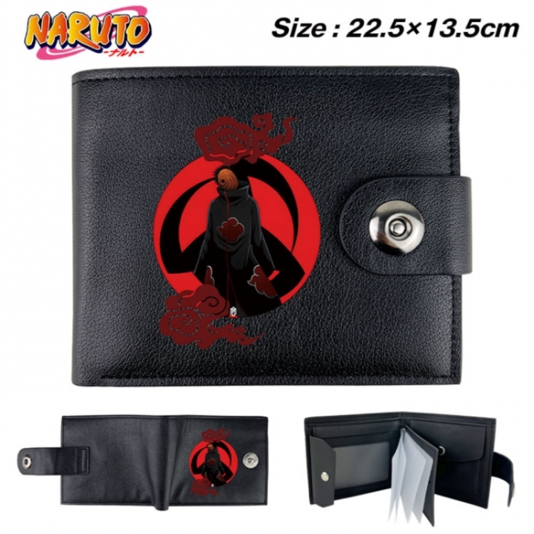 Naruto  Animation snap fastener black pickup bag wallet 22.5X13.5CM