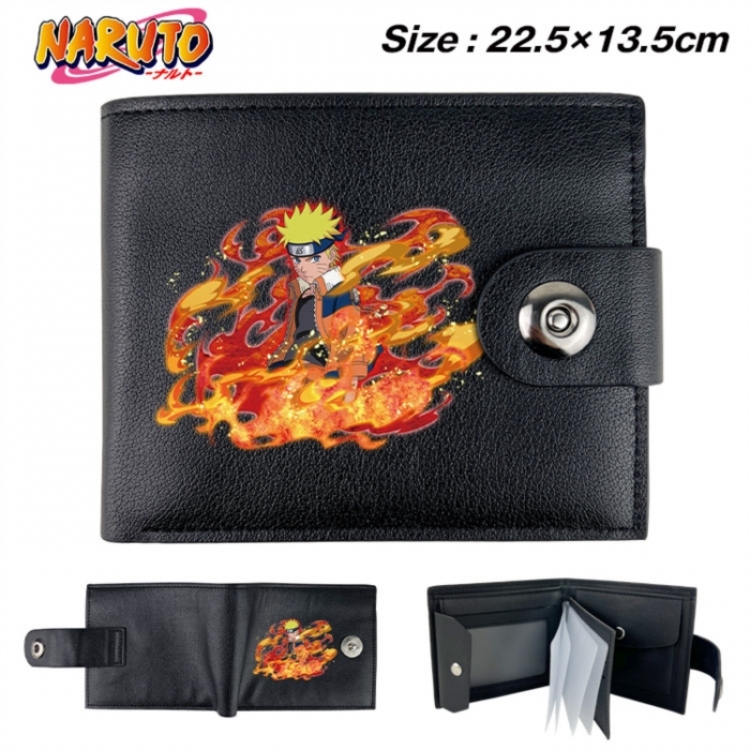 Naruto  Animation snap fastener black pickup bag wallet 22.5X13.5CM