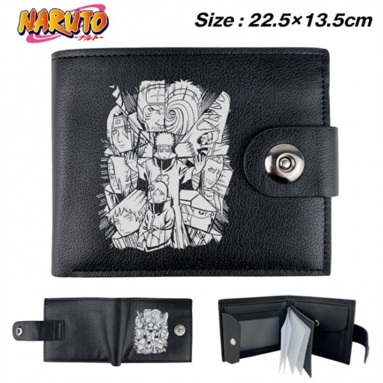 Naruto  Animation snap fastener black pickup bag wallet 22.5X13.5CM