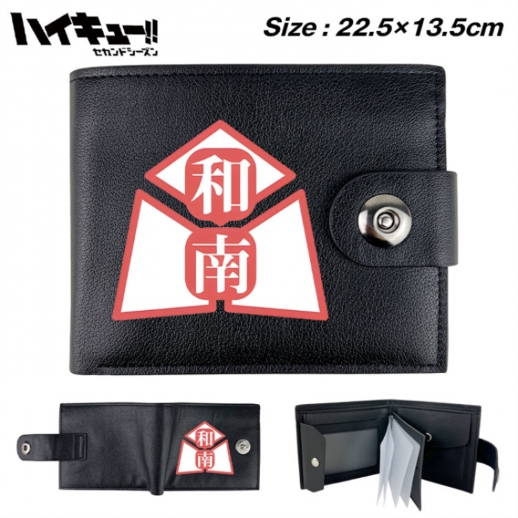 Haikyuu!! Animation snap fastener black pickup bag wallet 22.5X13.5CM