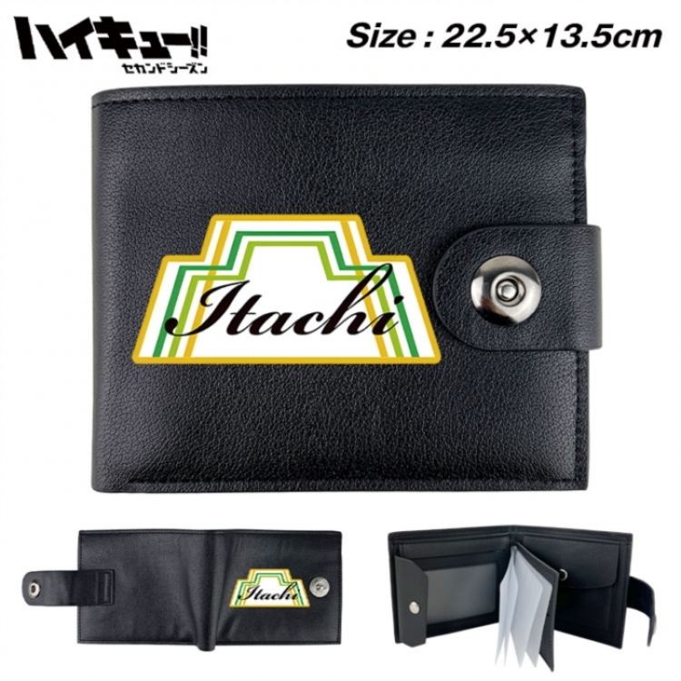 Haikyuu!! Animation snap fastener black pickup bag wallet 22.5X13.5CM
