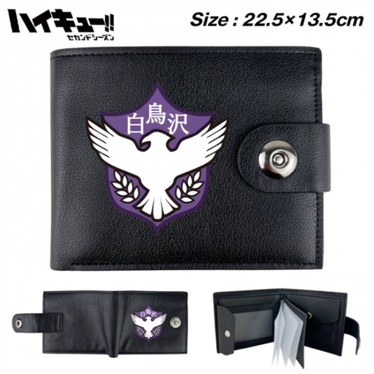 Haikyuu!! Animation snap fastener black pickup bag wallet 22.5X13.5CM