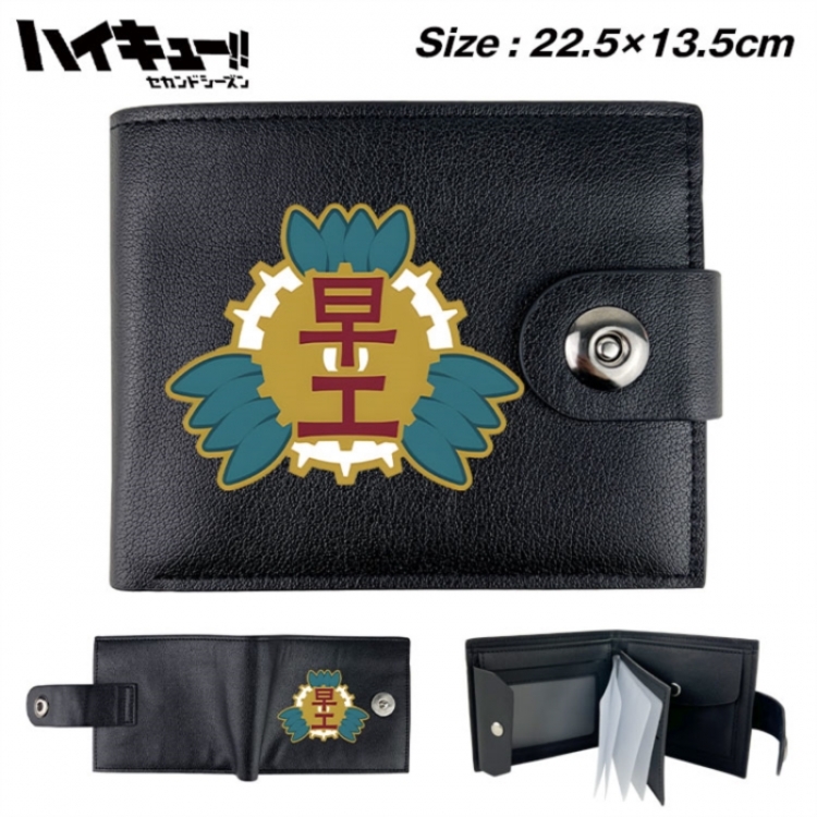 Haikyuu!! Animation snap fastener black pickup bag wallet 22.5X13.5CM