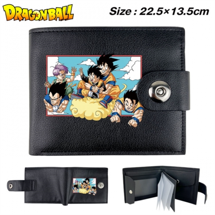 DRAGON BALL Animation snap fastener black pickup bag wallet 22.5X13.5CM