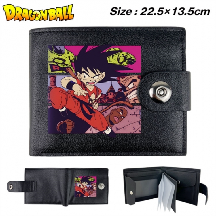 DRAGON BALL Animation snap fastener black pickup bag wallet 22.5X13.5CM